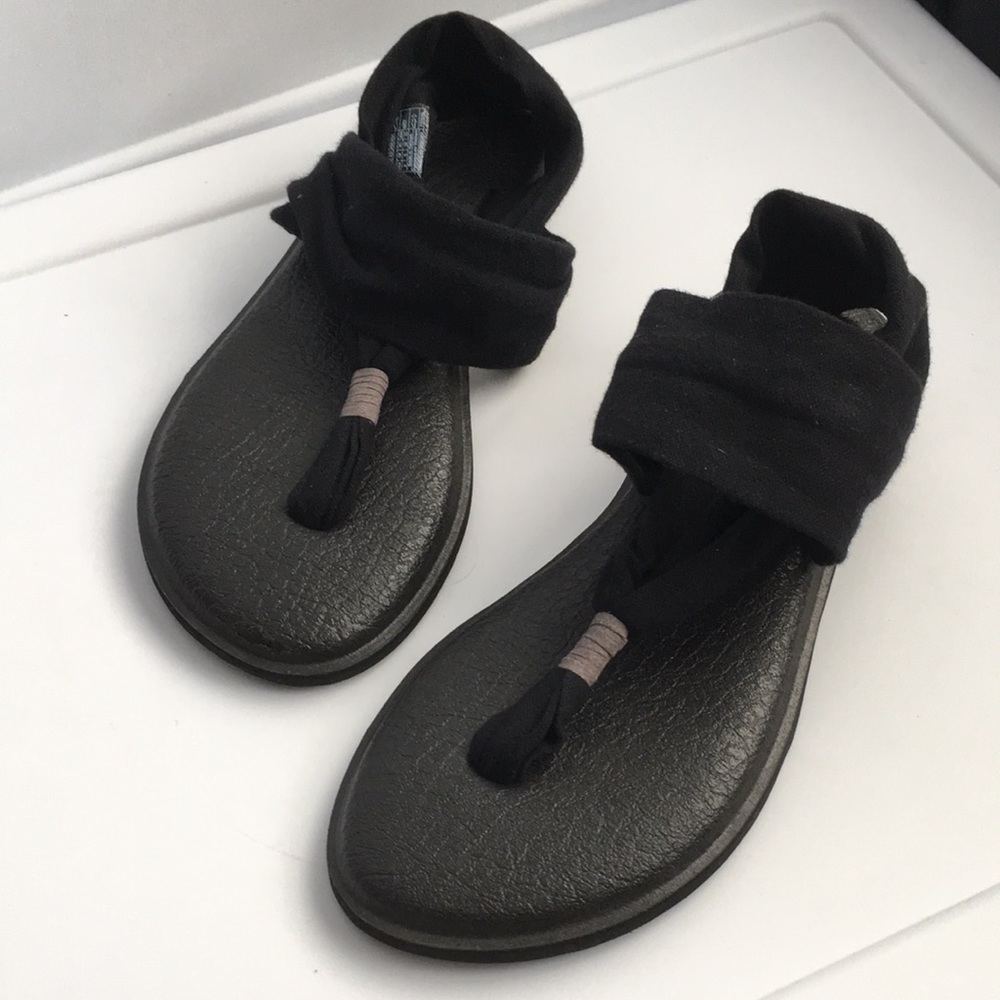 Sanuk sling back thong strap sandals - Picture 5 of 7